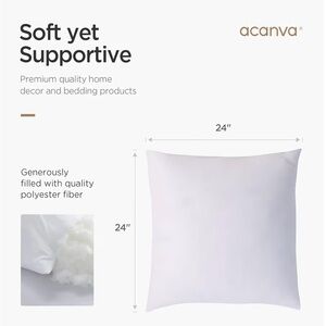 2 Pieces New in Vac-Sealed Pkging Premium 24” Square White Pillow Inserts Set